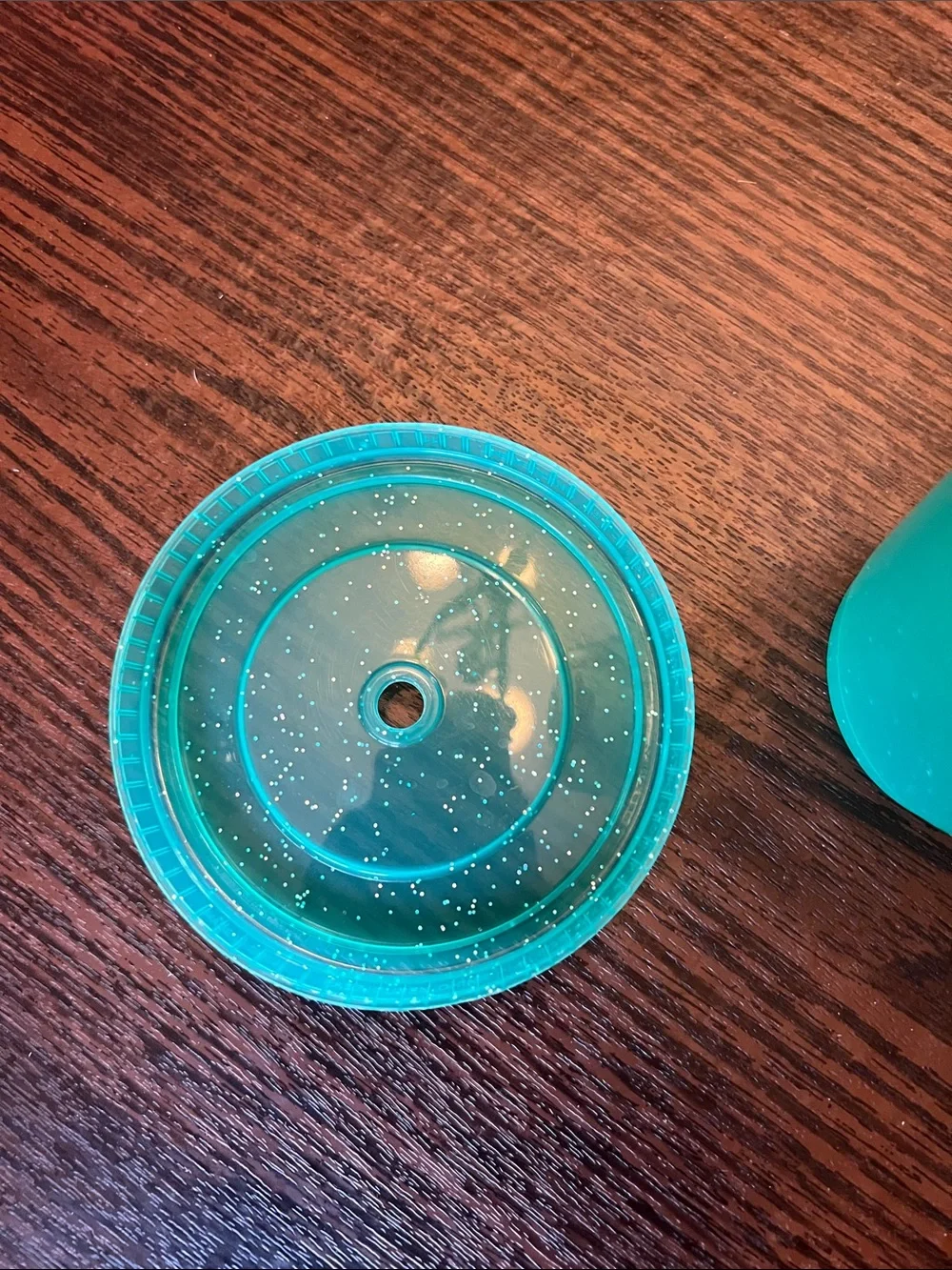 Teal Glitter Plastic Party Cup with Stickers